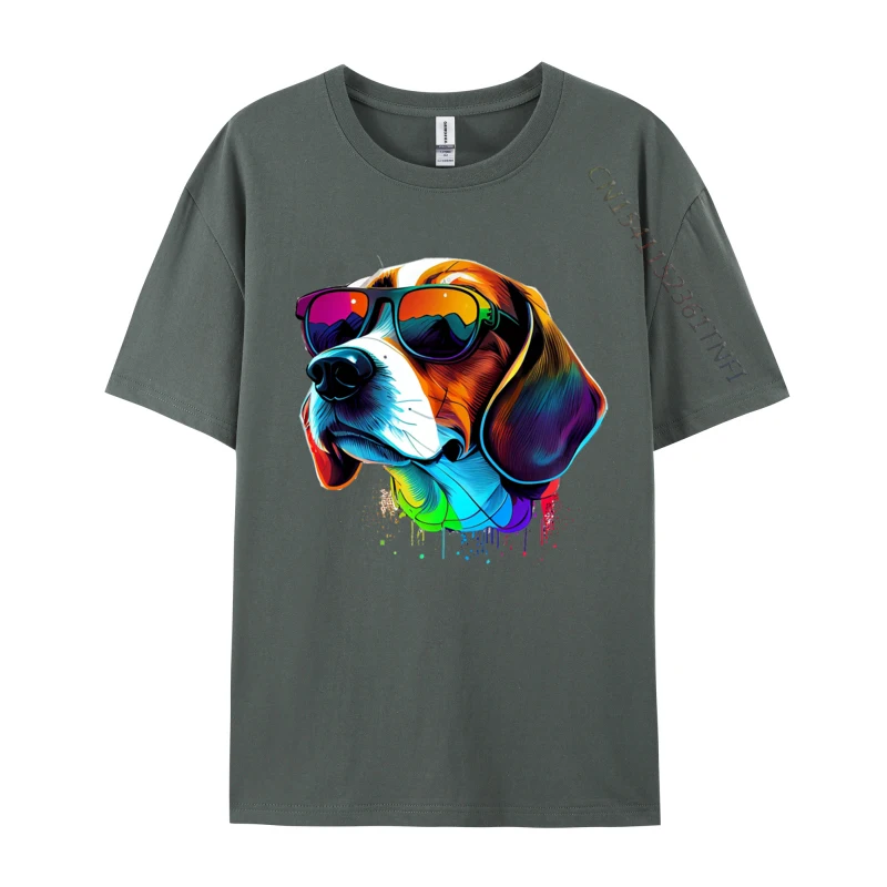 Crazy Beagle Art 2 Tops T Shirt for Men Faddish ostern Day O Neck Cotton Fabric Short Sleeve Tshirts Casual Tee Shirts Beagle Art 2 carbon