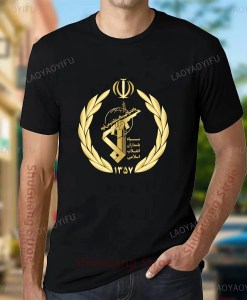 Vintage IRGC T Shirt Men Clothing Nostalgia Print Tops IslamicRevolutionary Guard Corps Graphic T Shirts Cotton Tee Ropa Hombre