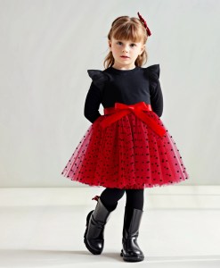 2024 Kids Girls Dress Spring Autumn Clothing New Polka Dots Long Sleeves O-neck Dresses Christmas Party Children Clothes for 3-8