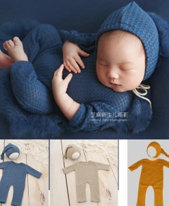 Newborn Photography Props Outfit +Hat Set Fotografia Roupa New Born Baby Boy Girl Romper Accessories Clothes Studio Shoot Photo